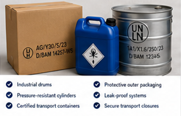 ADR-zugelassene Verpackungen und Industriebehälter für Gefahrguttransporte