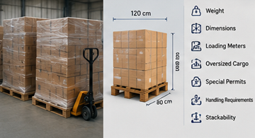 Abmessungen, Paletten und Gewicht von Fracht beeinflussen Transportkosten in Europa