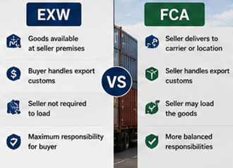 Vergleich zwischen EXW- und FCA-Versandbedingungen in der internationalen Logistik