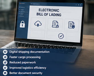 Digitales Electronic-Bill-of-Lading-System in moderner Logistik und im Versand