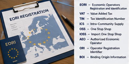 Internationale Zollabkürzungen und EORI-Handelsdokumentation für europäische Import-Export-Prozesse
