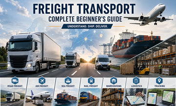Moderner europäischer Gütertransport mit Lkw, Containern, Lagerhäusern und Logistikabläufen in ganz Europa