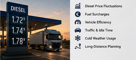 Dieselpreise beeinflussen Frachtraten und Logistikabläufe in Europa