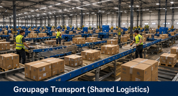 Logistiklager mit Sortierung kleiner Sendungen für den Sammelguttransport in Europa