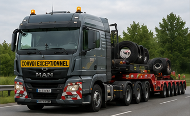 Tieflader, Modulauflieger und Schwerlast-Lkw im Einsatz für Sondertransport