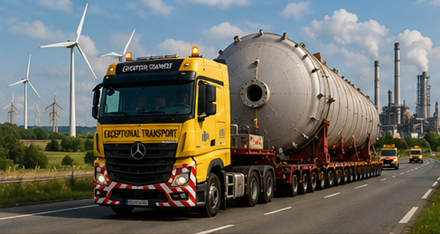 Übermaßtransporte unterstützen europäische Industrie- und Infrastrukturprojekte