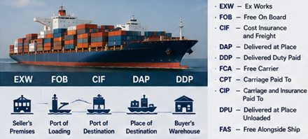 Internationale Versandprozesse und Incoterms-Handelsvereinbarungen für den Frachttransport