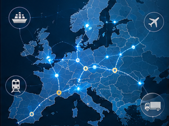 Internationale Logistik-Transportrouten durch Europa mit Sendungstransparenz per Tracking