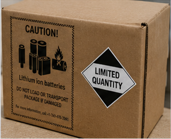 Kleine Lithiumbatterie-Sendungen, transportiert nach ADR-Limited-Quantity-Regeln