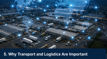 Globales Logistiknetzwerk mit Transportverbindungen in ganz Europa in der Lieferkette