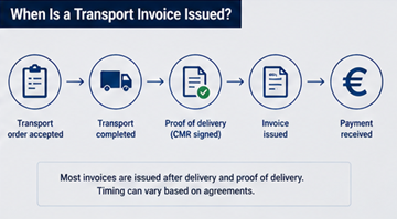 Logistikprozess mit abgeschlossener Lieferung und Workflow zur Rechnungserstellung