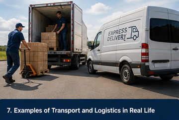 Praxisbeispiele der Logistik: Lieferfahrzeuge, Lager, E-Commerce-Versand