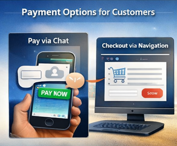 Kunde bezahlt einen Transportauftrag über die Zahlungs-Schaltfläche im Chat und die Checkout-Navigation auf der ExusTrans Plattform