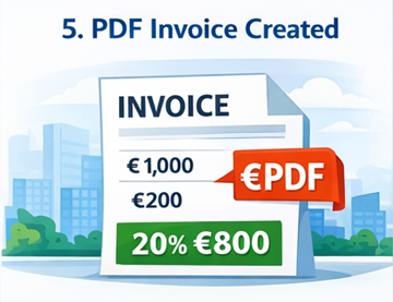 Automatisch erstelltes PDF-Transportrechnungsdokument, bereit zum Download
