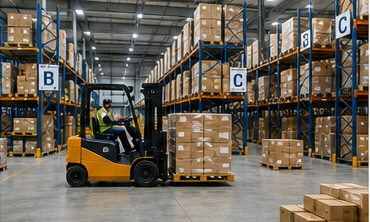 Öffentliches Lager mit Beständen mehrerer Logistikunternehmen