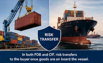 Risikoübergang der Fracht beim Containerladen im internationalen Versand