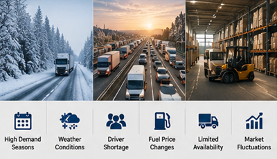 Hohe saisonale Nachfrage im europäischen Gütertransport und in der Logistik