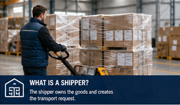 Unternehmen, das Waren im Lager vor dem Transport vorbereitet und verladen lässt