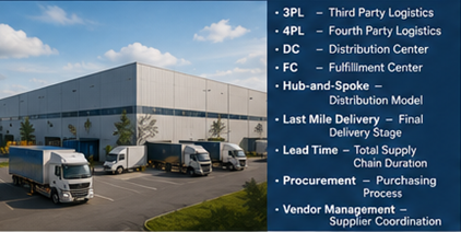 Third-Party-Logistics-Prozesse mit Lager, Transport und Supply-Chain-Koordination