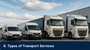 Verschiedene Transportdienstleistungen: Lkw, Transporter, Expresszustellung – Logistikarten