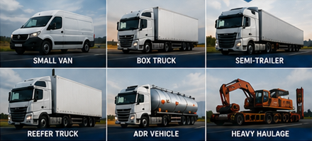 Verschiedene Frachtfahrzeuge und Ladekapazität beeinflussen Transportpreise in Europa
