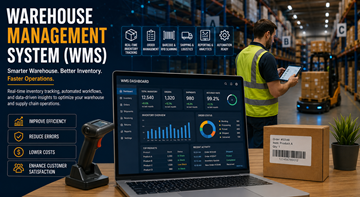 Dashboard eines Warehouse Management Systems zur Steuerung von Logistikbeständen und Lagerprozessen