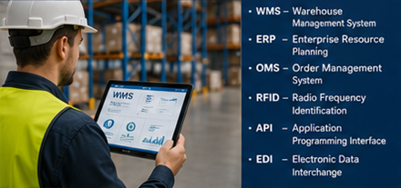 Lagermitarbeiter nutzt Warehouse-Management-Software mit Barcode-Scanning und Bestandsverfolgung