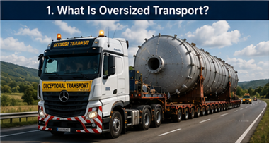 Schwerlast-Lkw transportiert übergroße Industriefracht durch Europa